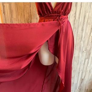 Silk halter 70s inspired small dress high slit new